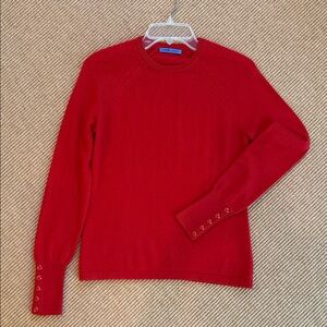 J. McLaughlin Red Cashmere Crewneck Sweater